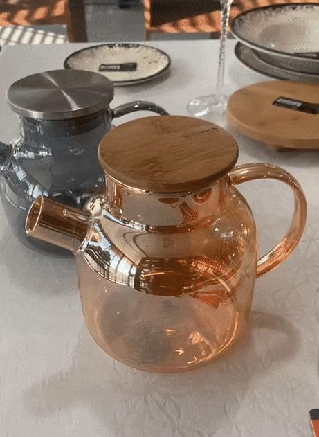 Amber Thermo Glass Teapot 32 Fl Oz | 1200 ml | High temperature and shock resistant