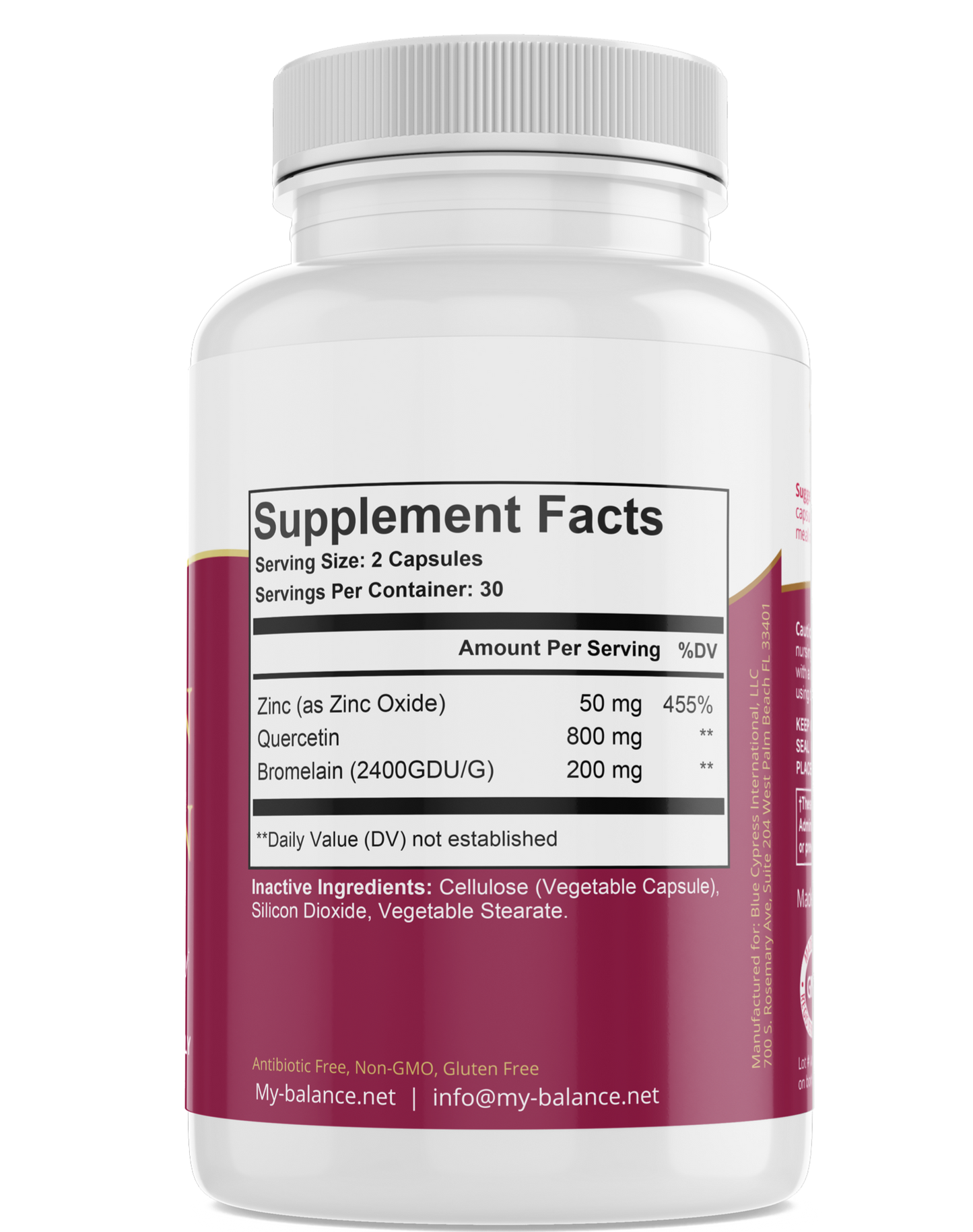 Quercetin, Bromelain & Zinc