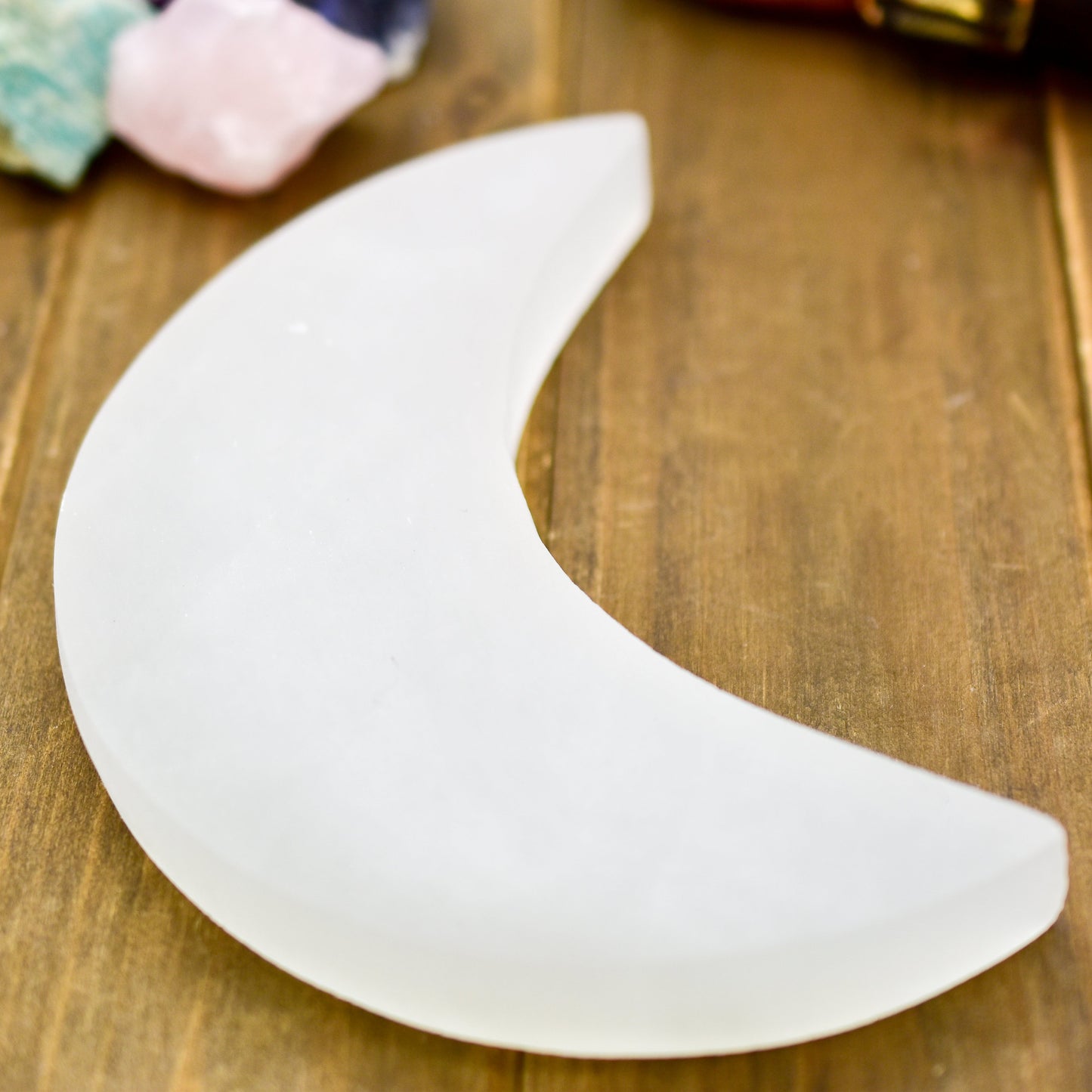 Crescent Moon Selenite Charging Plate - Marilyn's Marketplace