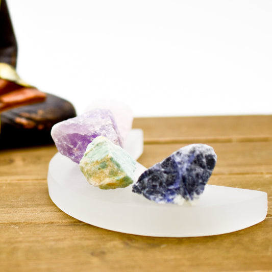 Crescent Moon Selenite Charging Plate - Marilyn's Marketplace