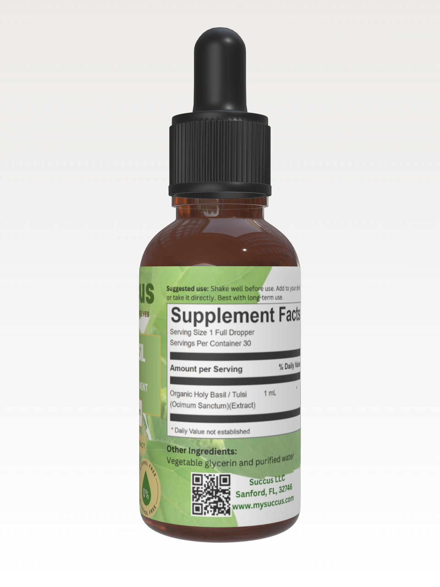 Holy Basil (Tulsi) Tincture -Nervous System - Marilyn's Marketplace