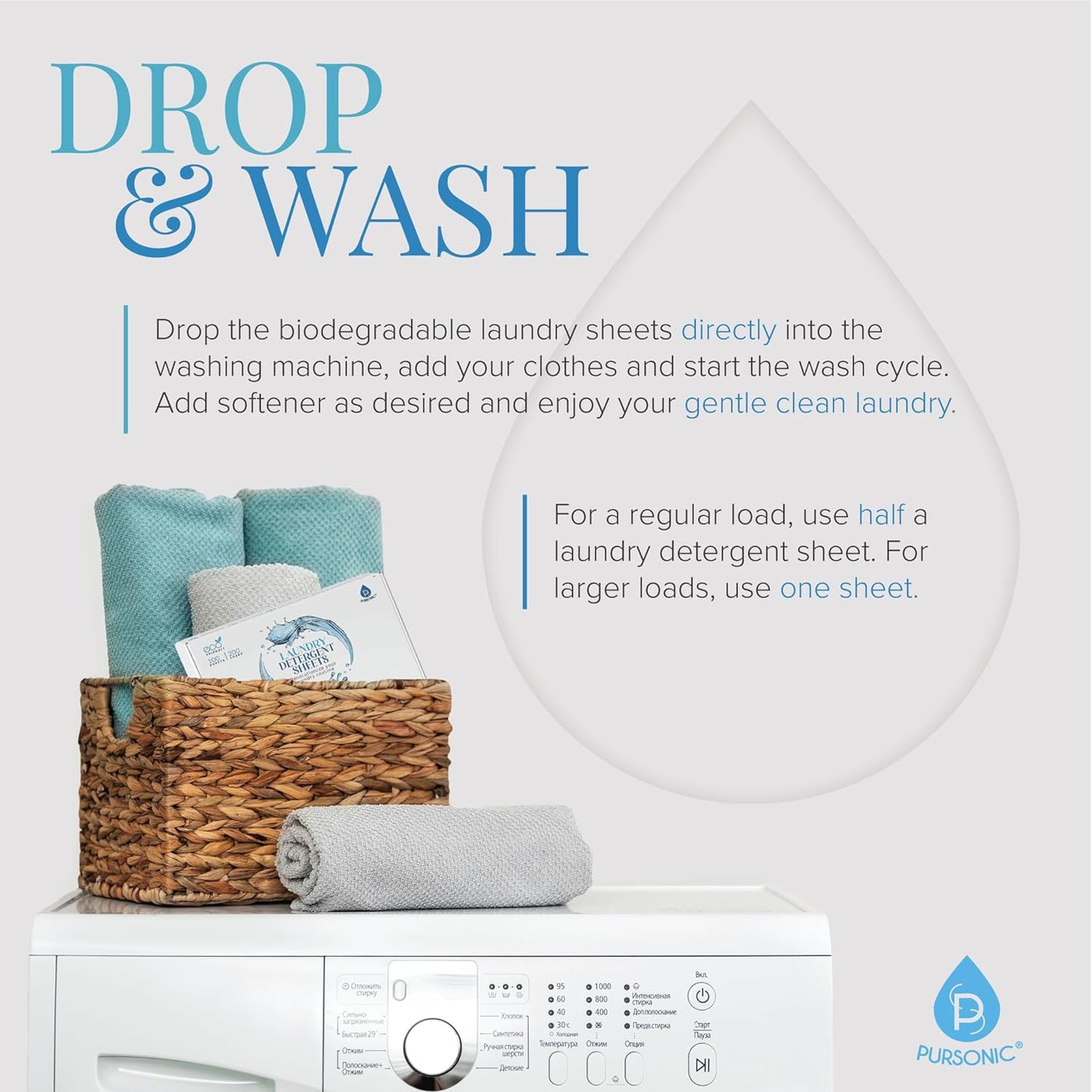 Natural Laundry Detergent Sheets ,Eco Friendly– Fresh Linen Scent - Marilyn's Marketplace