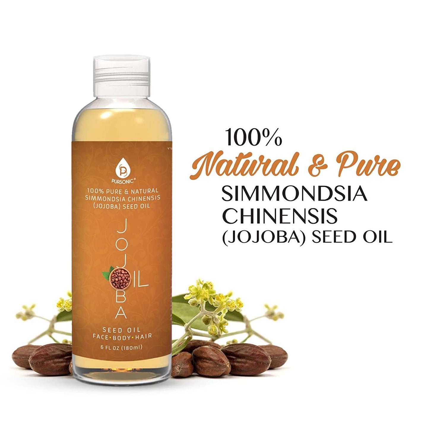 Pure & Natural Golden Jojoba Oil 6 Oz - 100% - Marilyn's Marketplace