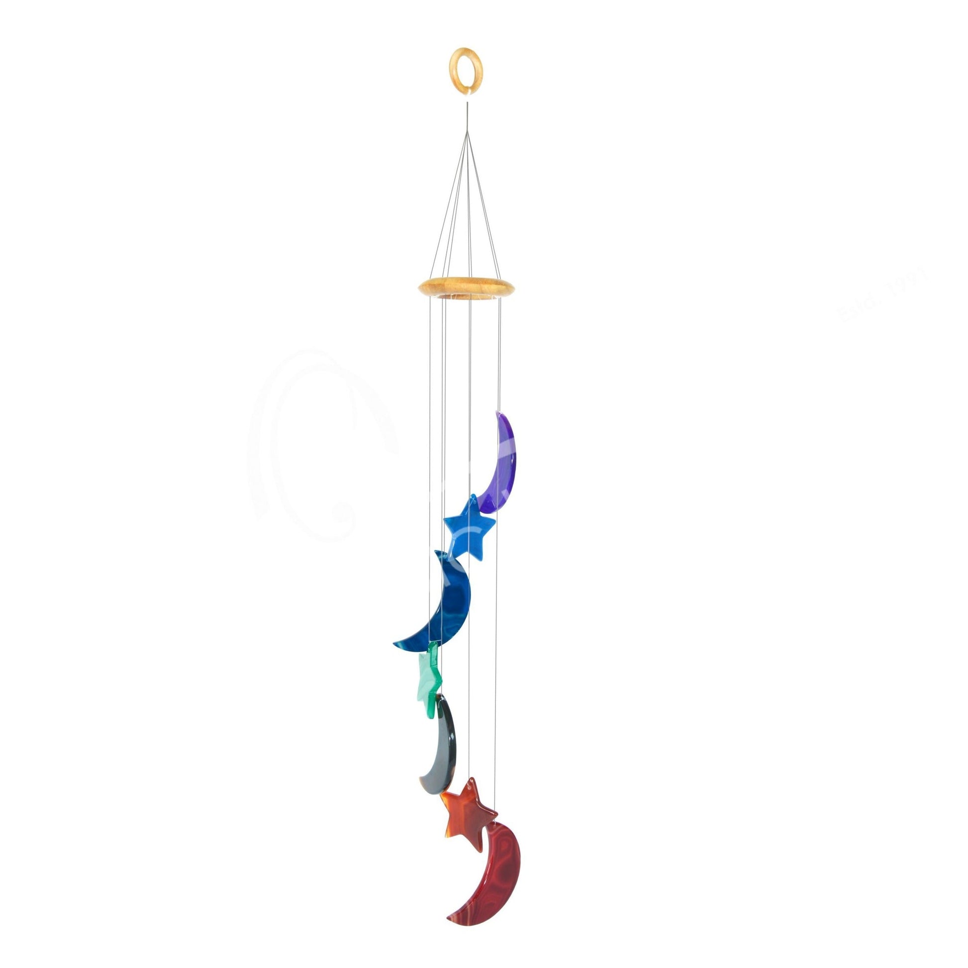 7 Chakras Moons & Stars Agate Wind Chime - Marilyn's Marketplace