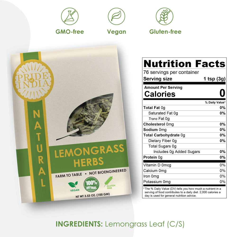NUTRITEA Natural Lemongrass Full Leaf Tea (Caffeine Free)