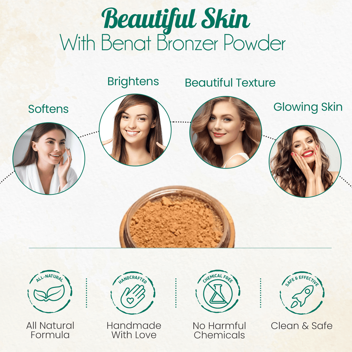 All - Natural Bronzer Loose Powder. Eco - Friendly - Marilyn's Marketplace
