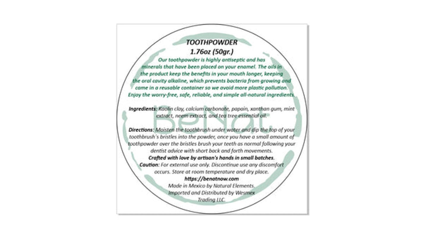 All - Natural Tooth Powder. Eco - Friendly. - Marilyn's Marketplace