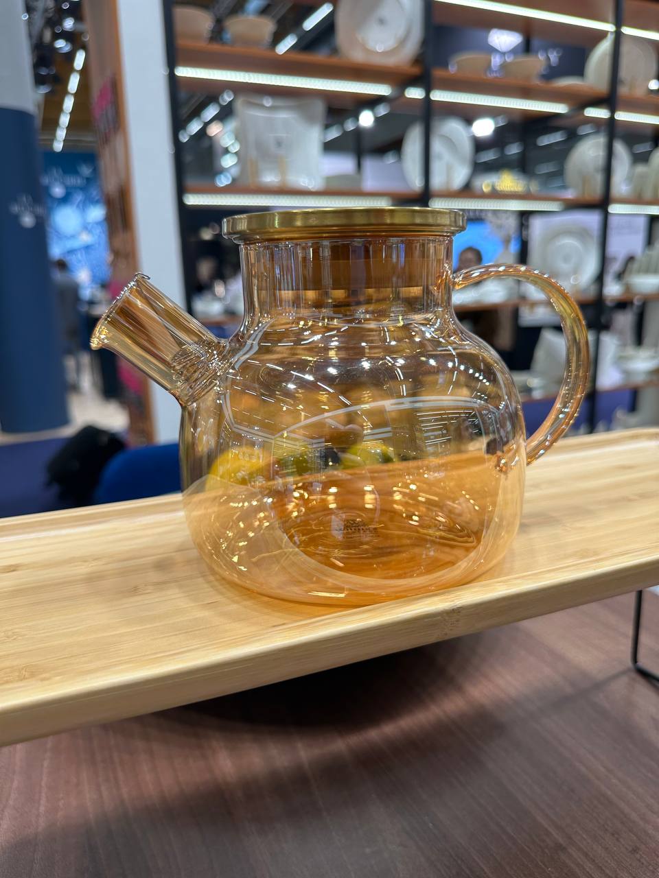 Amber Thermo Glass Teapot 32 Fl Oz | 1200 ml | High temperature and shock resistant - Marilyn's Marketplace