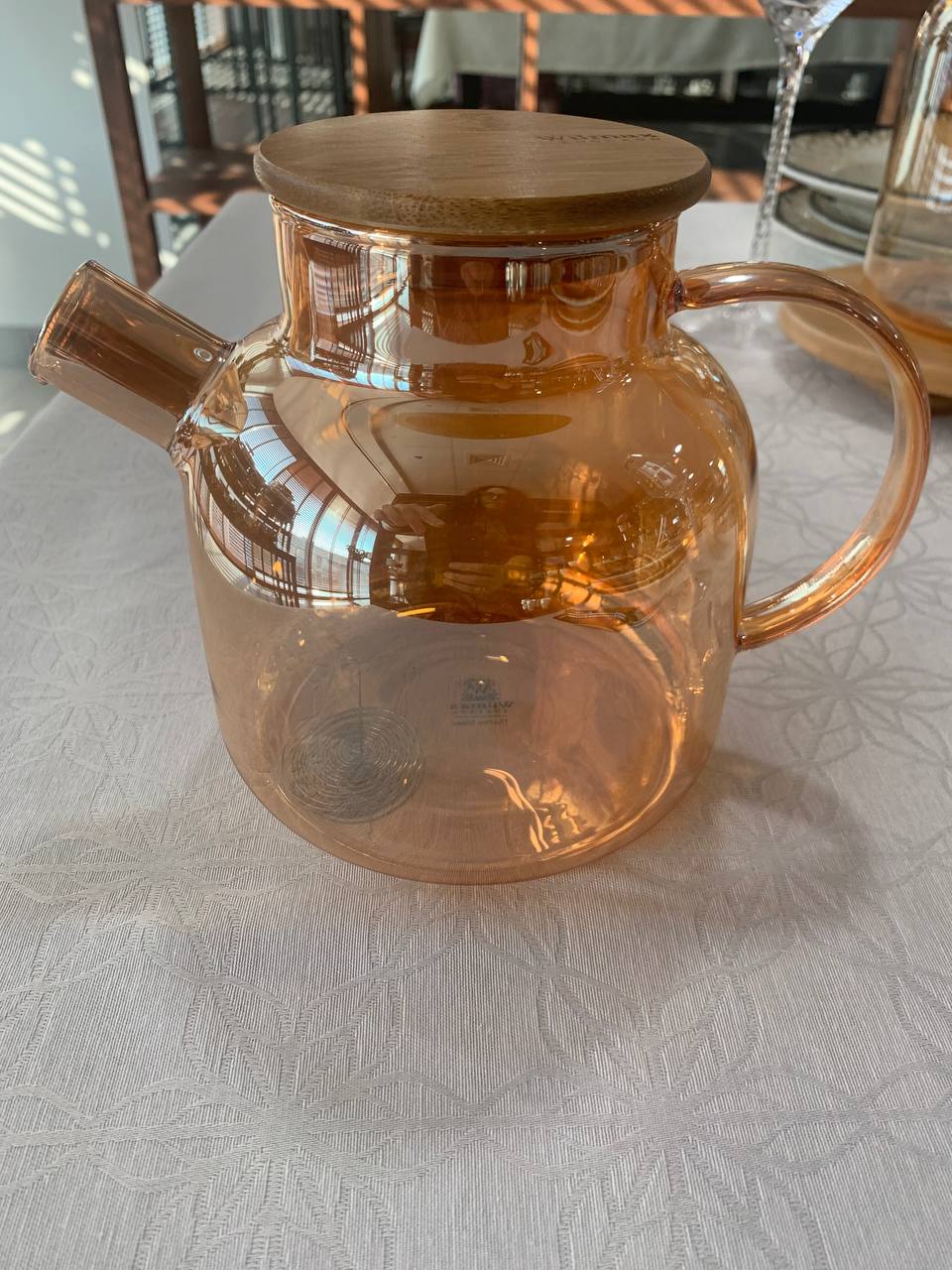 Amber Thermo Glass Teapot 32 Fl Oz | 1200 ml | High temperature and shock resistant - Marilyn's Marketplace