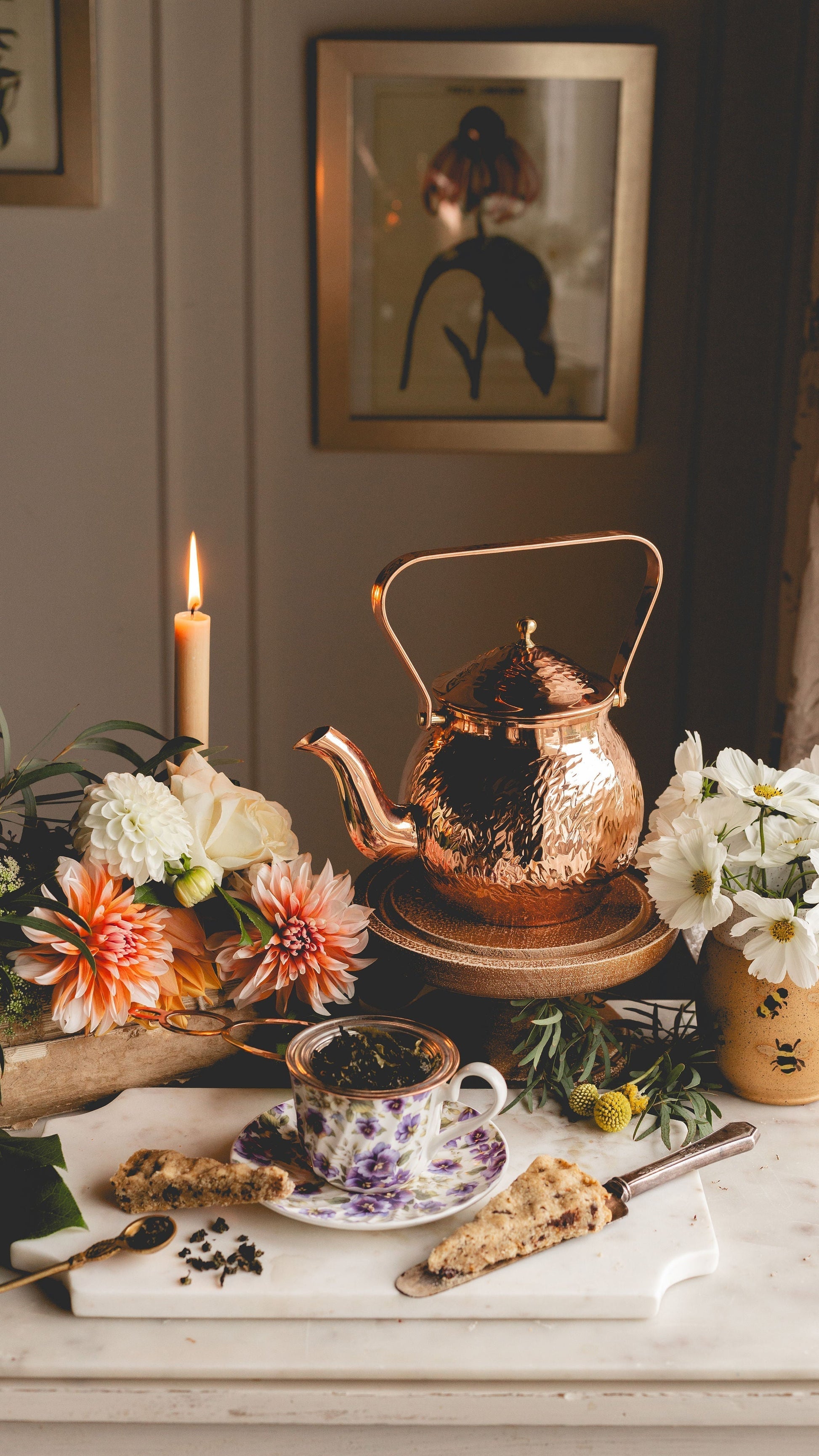 CMK Vintage Inspired Copper Hand Hammered Teapot - Marilyn's Marketplace