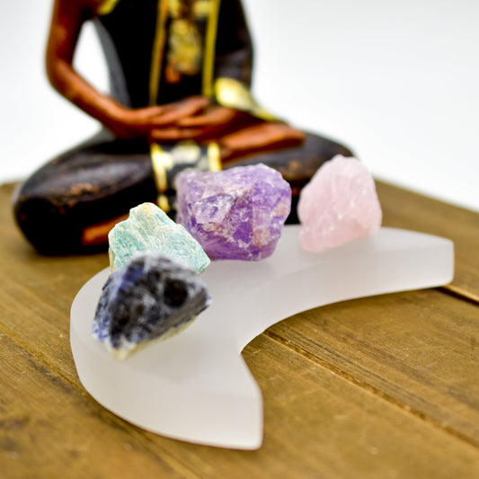 Crescent Moon Selenite Charging Plate - Marilyn's Marketplace