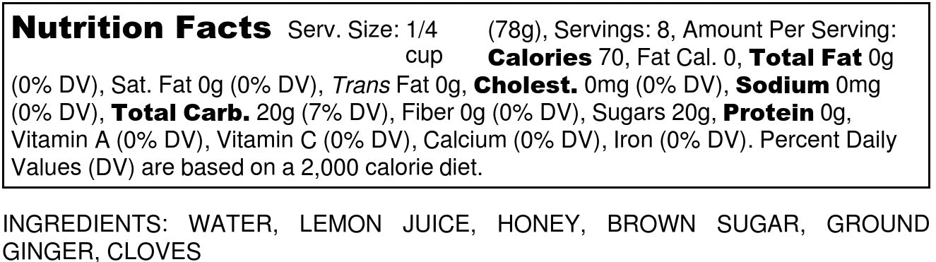 Hot Toddy Mix (Honey, Lemon & Ginger), 16oz - Marilyn's Marketplace