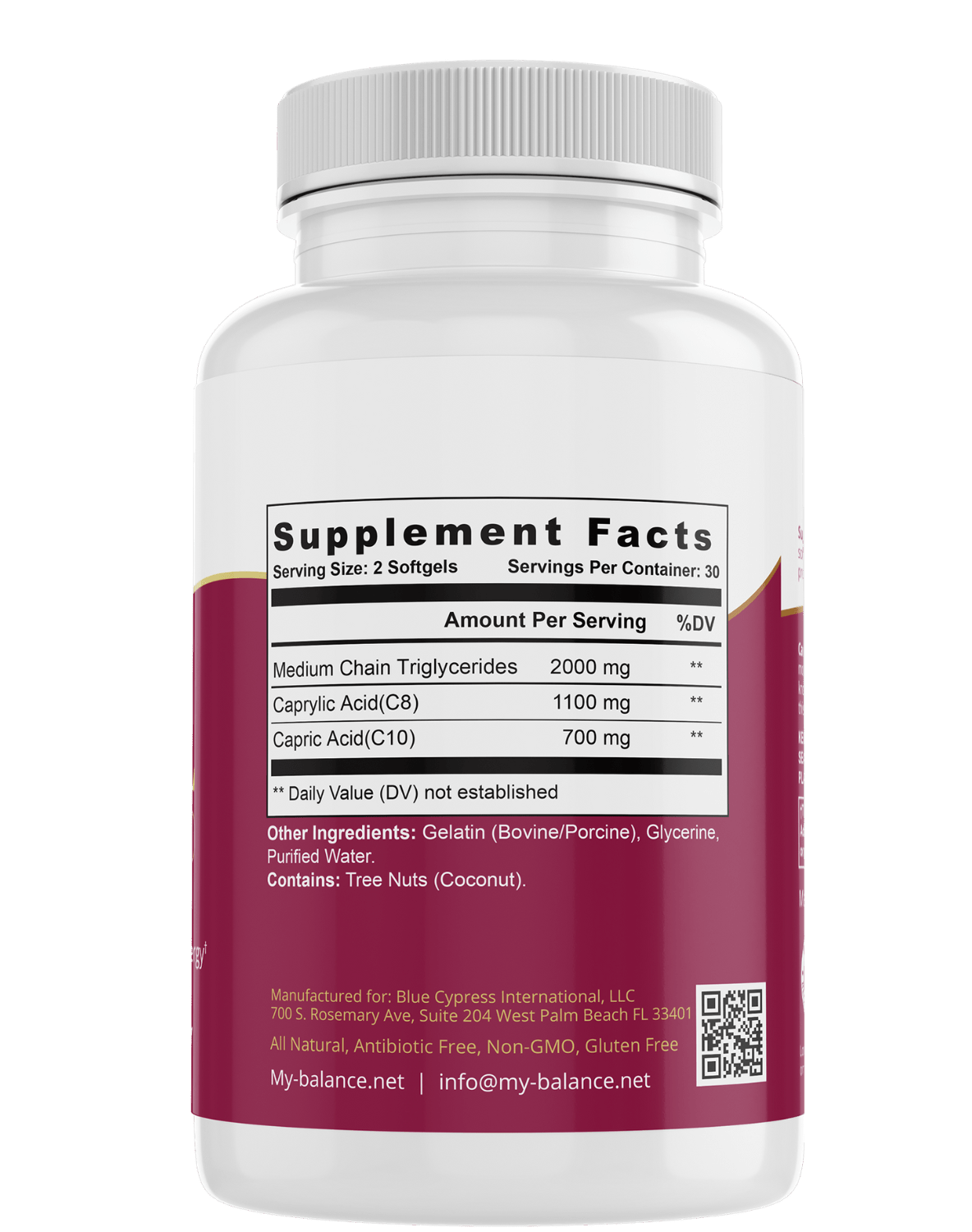 MCT Oil - Medium Chain Triglycerides - Marilyn's Marketplace