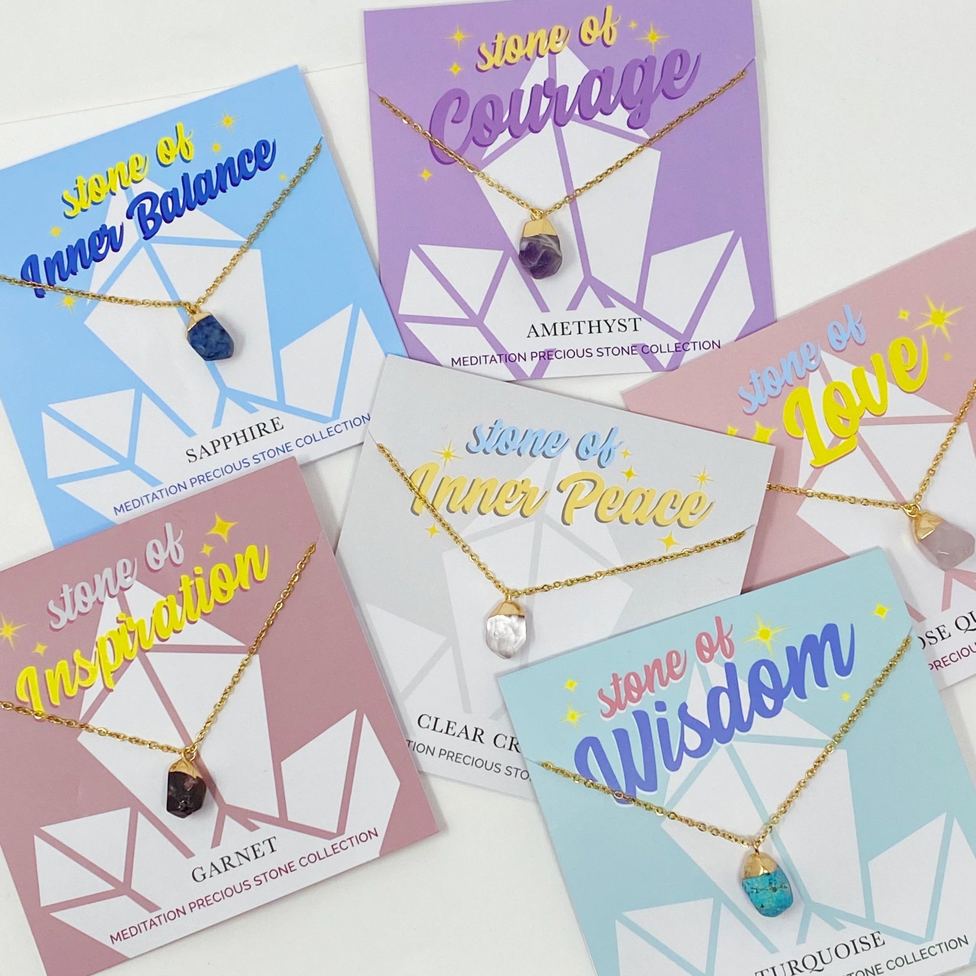 Meditation Semi - Precious Stone Pendant Necklace - Marilyn's Marketplace