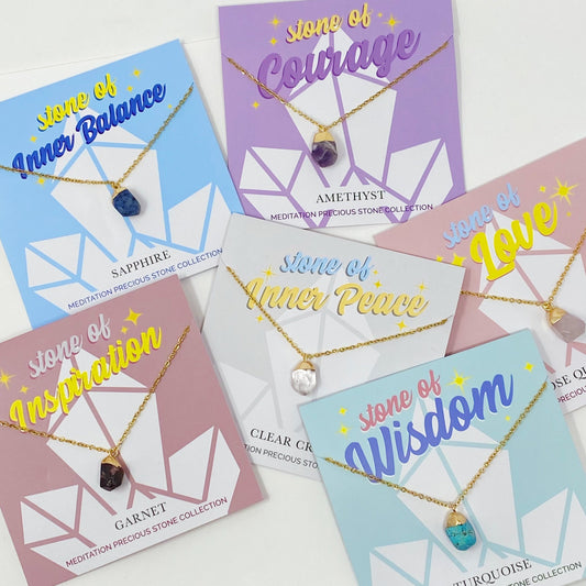 Meditation Semi - Precious Stone Pendant Necklace - Marilyn's Marketplace