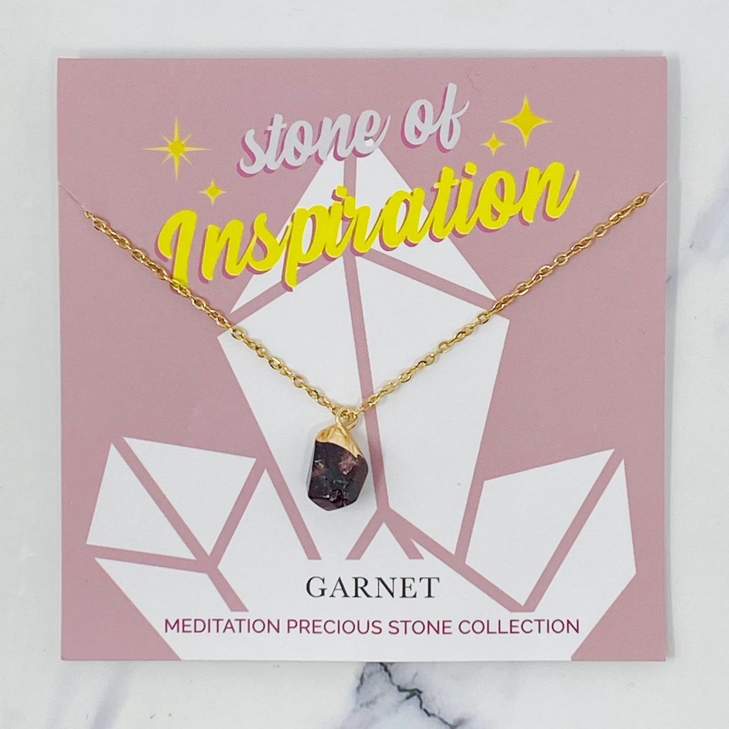 Meditation Semi - Precious Stone Pendant Necklace - Marilyn's Marketplace