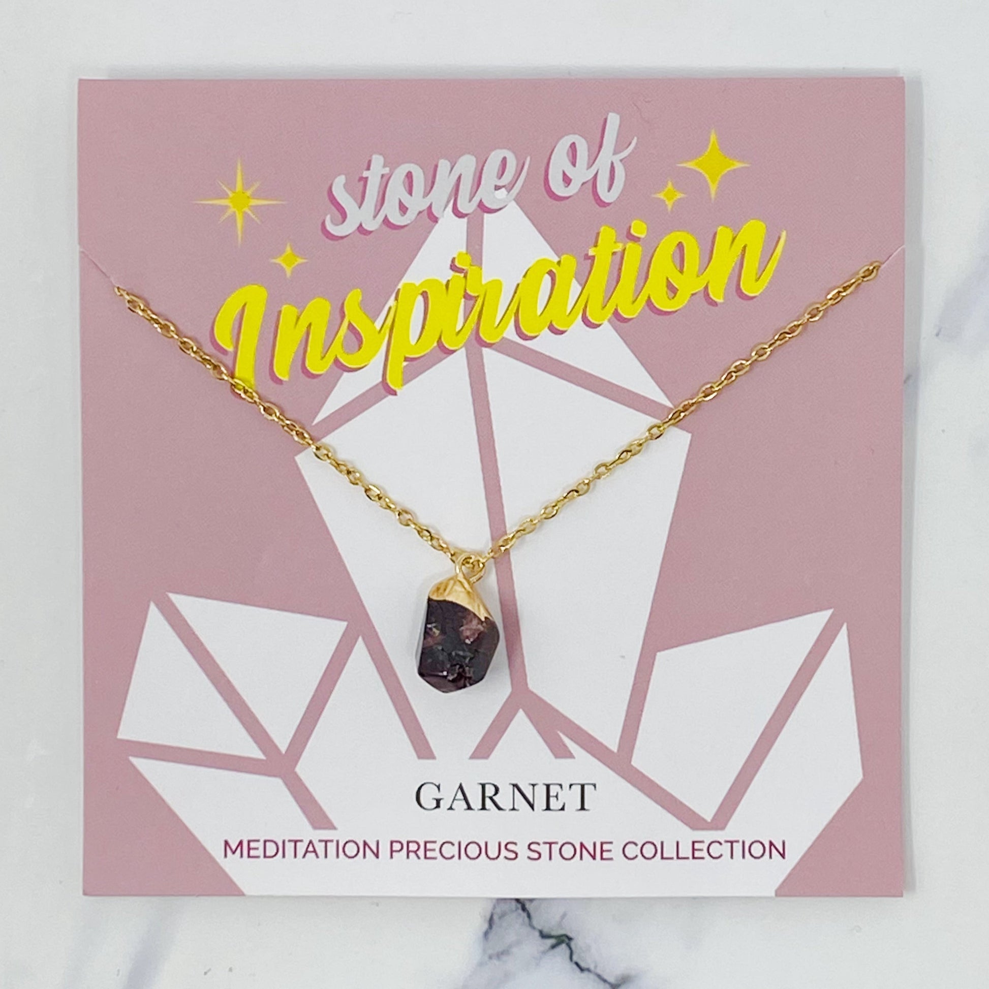 Meditation Semi - Precious Stone Pendant Necklace - Marilyn's Marketplace