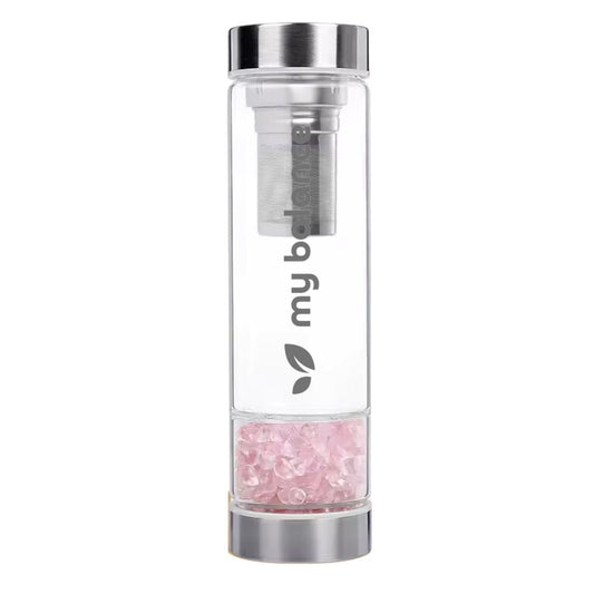 My Balance's High - Quality Borosilicate Glass Bottle with Pink Quartz - Marilyn's Marketplace