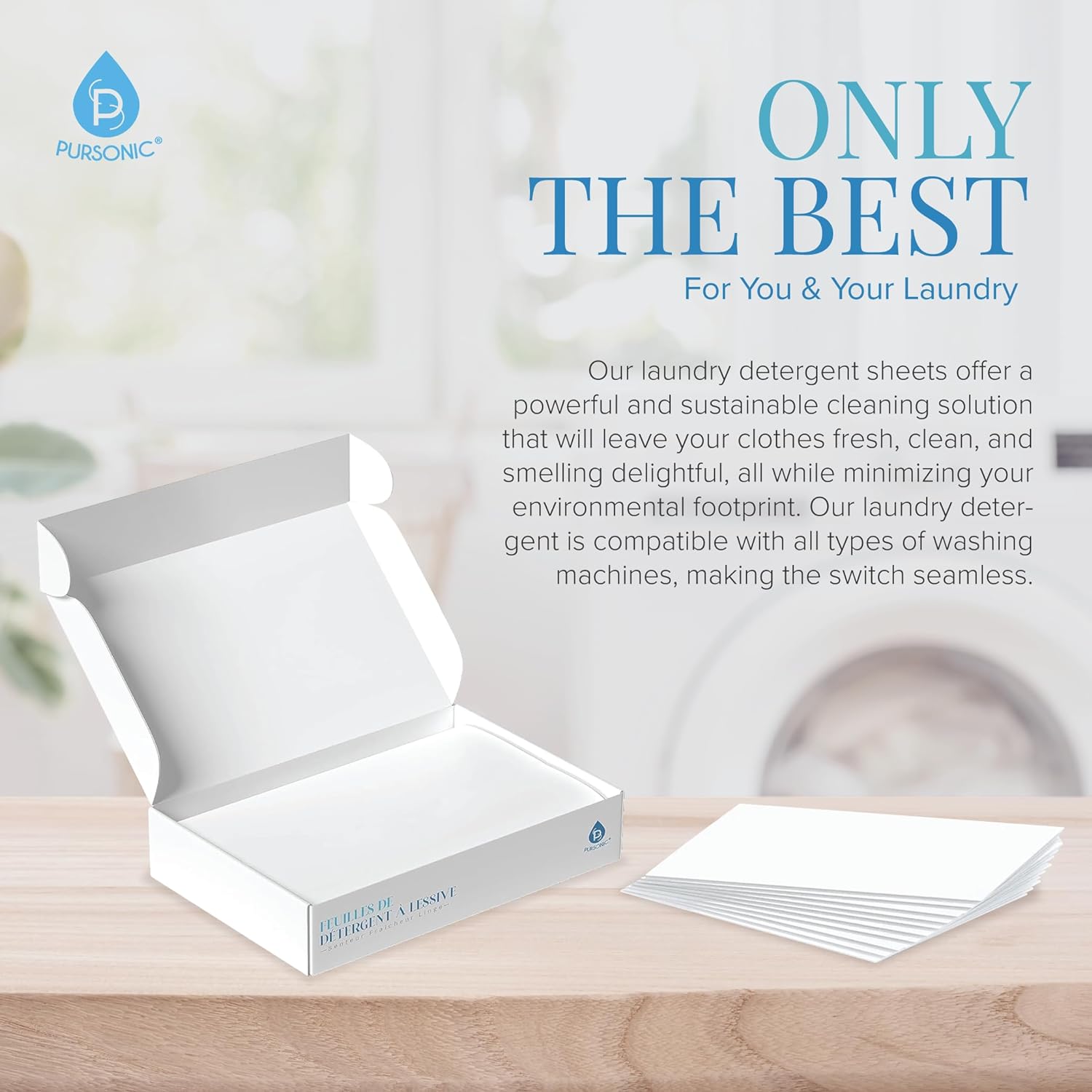 Natural Laundry Detergent Sheets ,Eco Friendly– Fresh Linen Scent - Marilyn's Marketplace