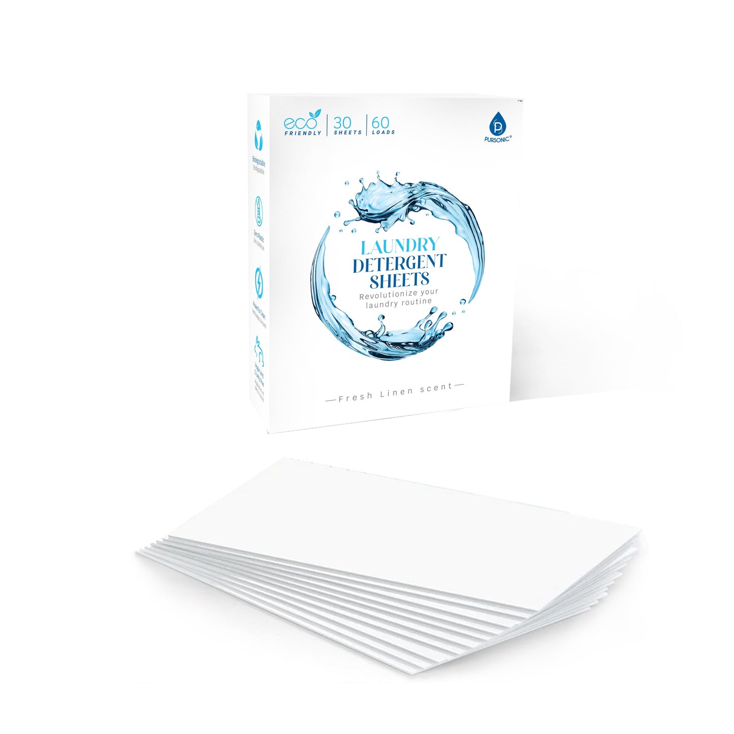 Natural Laundry Detergent Sheets ,Eco Friendly– Fresh Linen Scent - Marilyn's Marketplace