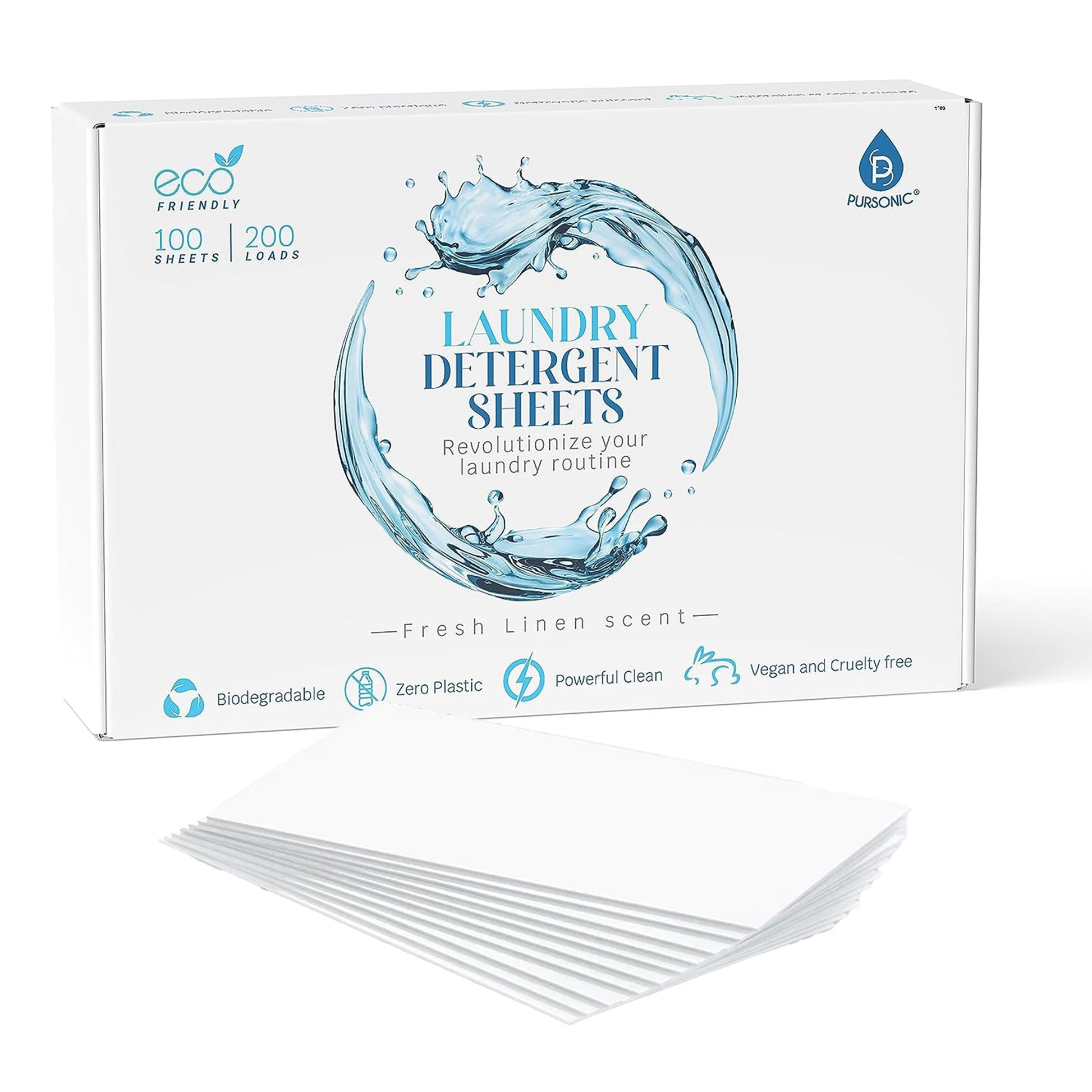 Natural Laundry Detergent Sheets ,Eco Friendly– Fresh Linen Scent - Marilyn's Marketplace