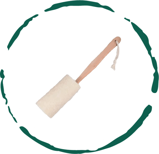 Natural Loofah Bath Brush w/Long Handle. - Marilyn's Marketplace
