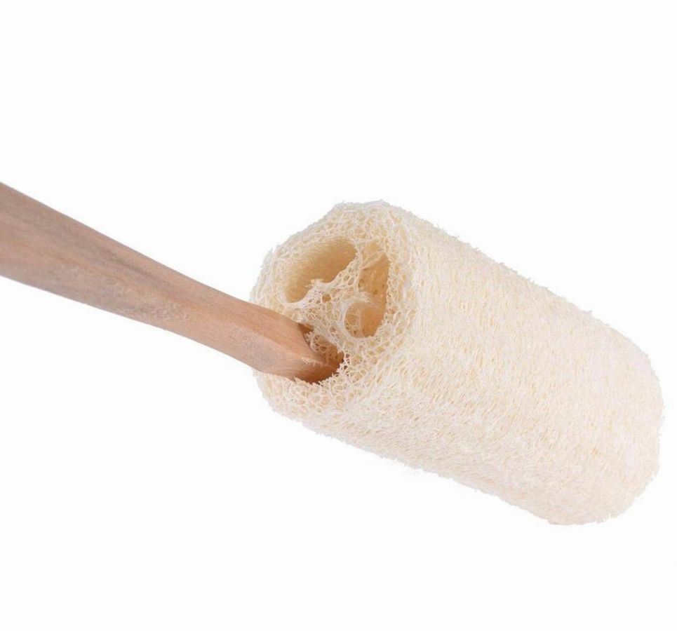Natural Loofah Bath Brush w/Long Handle. - Marilyn's Marketplace