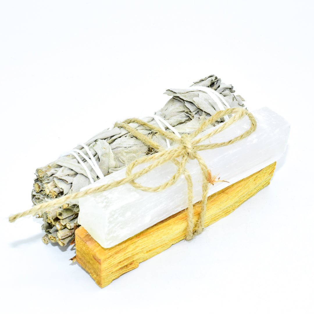 Palo Santo, Sage & Crystal Smudging Bundle - Marilyn's Marketplace