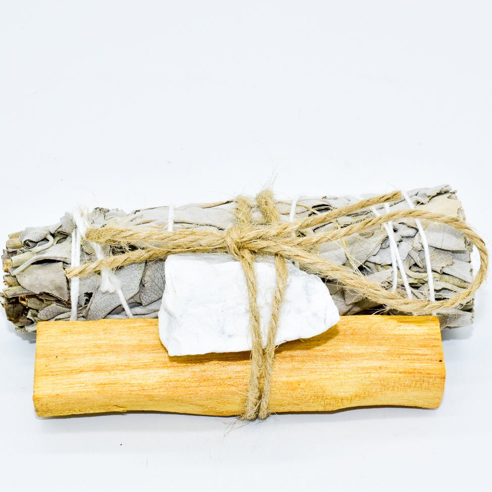 Palo Santo, Sage & Crystal Smudging Bundle - Marilyn's Marketplace