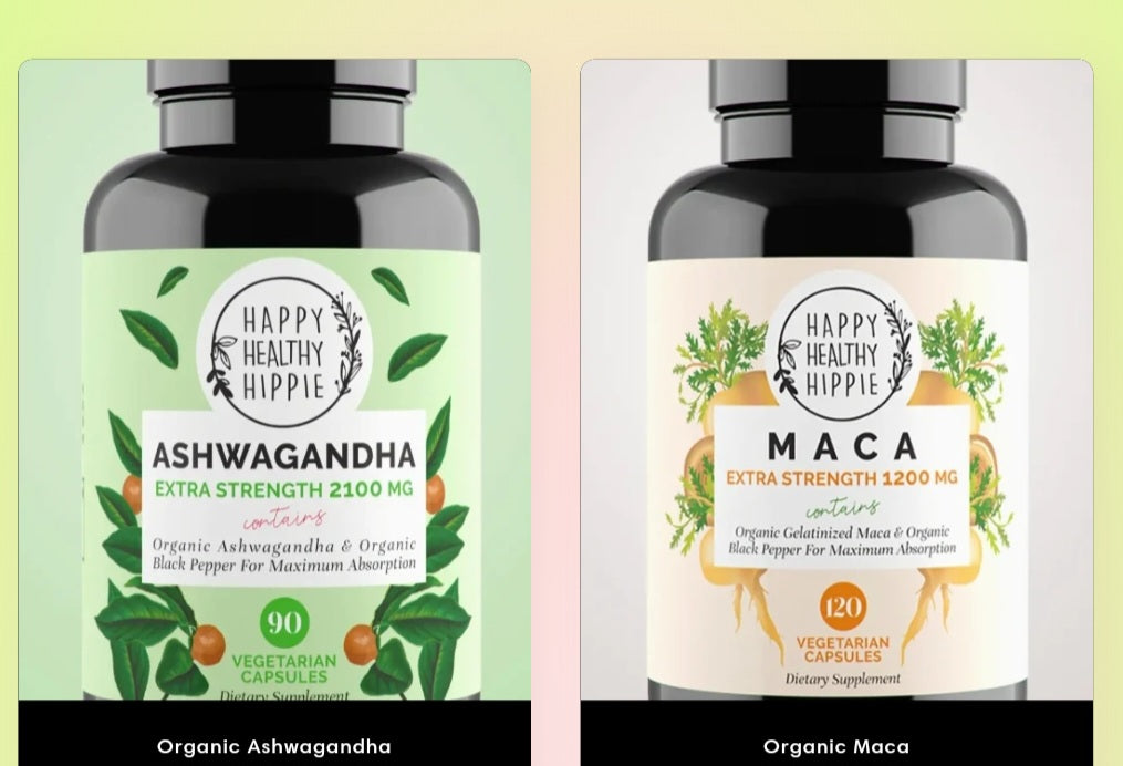 Organic Ashwagandha & Maca Bottle Set - Marilyn's Marketplace