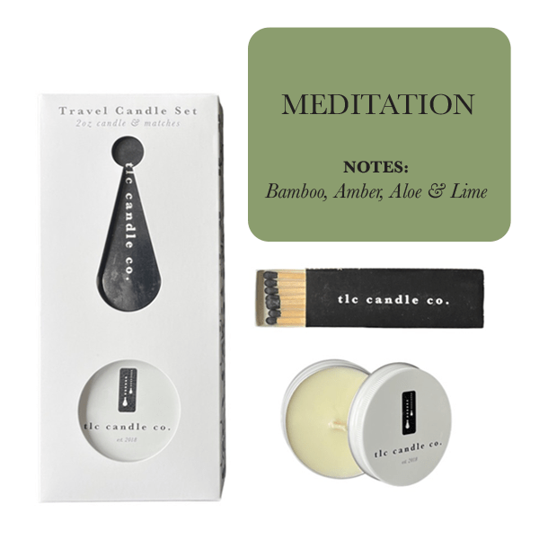Travel Candle with Matches - Meditation - Marilyn's Marketplace