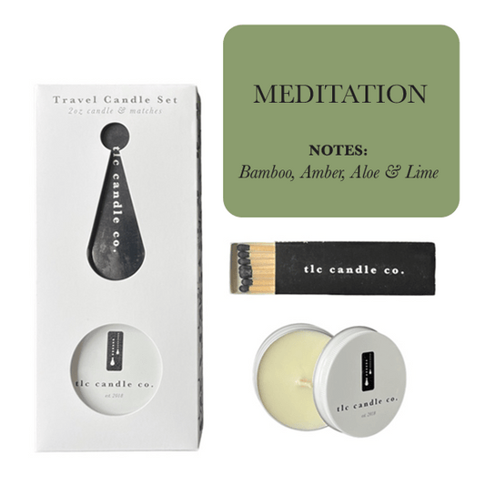 Travel Candle with Matches - Meditation - Marilyn's Marketplace